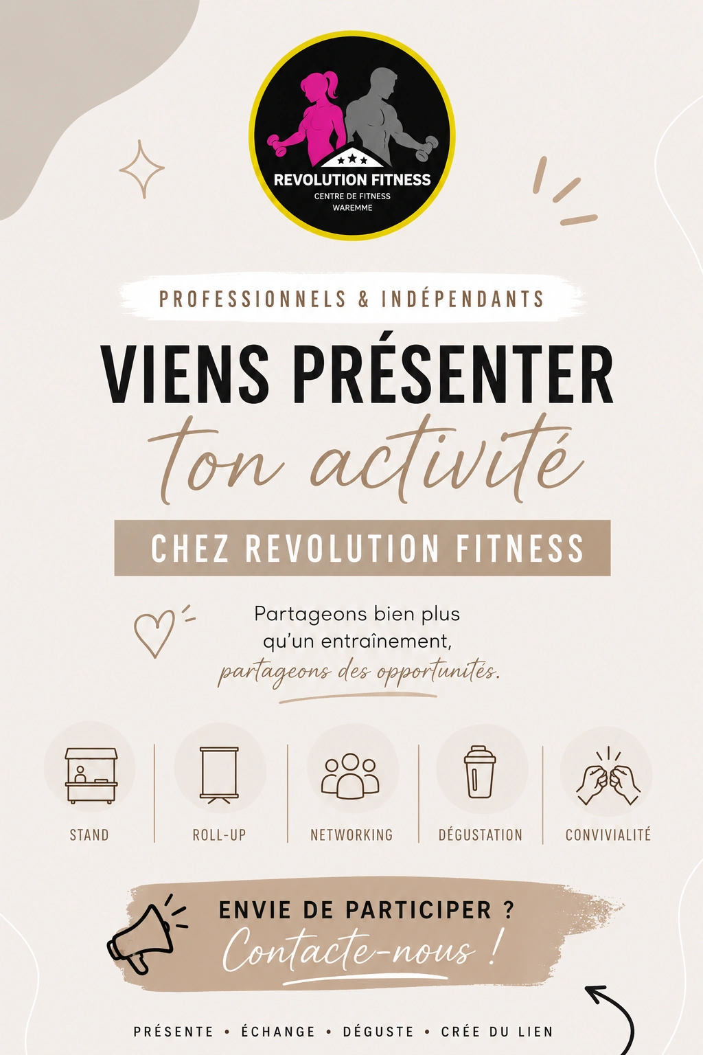 Revolution Fitness - Viens présenter ton activité Revolution Fitness - Viens présenter ton activité