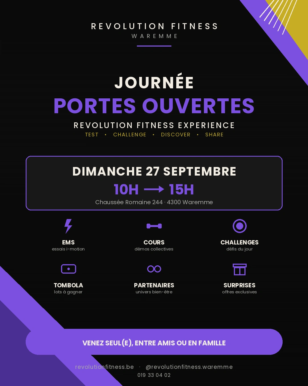 Revolution Fitness : Portes ouvertes 27-09-2026 Revolution Fitness : Portes ouvertes 27-09-2026
